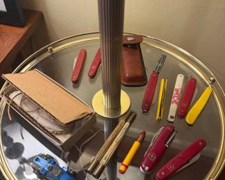 Collection of Vintage Swiss Army Knives and Collectibles