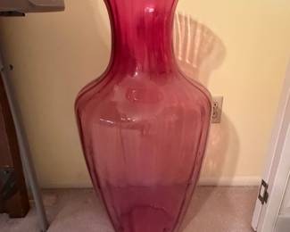 Large Cranberry Glass Pilgrim Masterworks Collection Vase