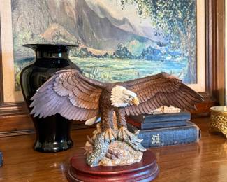 American Eagle Gallery Eagle Figurine on Wood Base