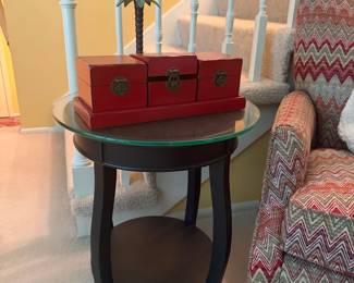 Chinese Red Lacquer Jewelry Box Set