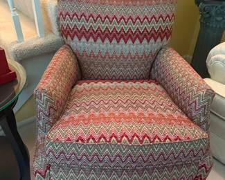 Missoni-Style Chevron Upholstered Accent Chair