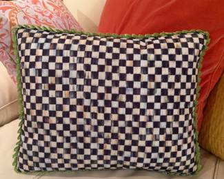 MacKenzie-Childs Courtly Check Reversible Scalloped Throw Pillow