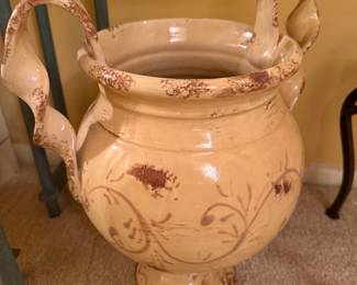 Tuscan Style Rustic Ceramic Lidded Urn Vase
