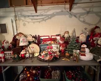 Assorted Vintage and Modern Christmas Figurines and Ornaments