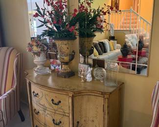 Venetian Style Painted Bombe Commode