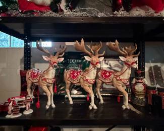 Fitz & Floyd Ceramic Reindeer Figurines