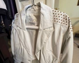 Lillie Rubin Exclusive White Leather Studded Jacket