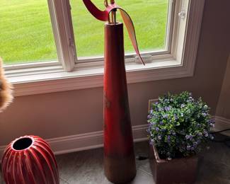 Mid-Century Modern Style Metal Crane Floor Sculpture