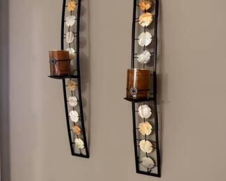 Mid-Century Modern Style Capiz Shell Wall Sconces