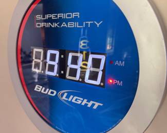 Bud Light Superior Drinkability LED Wall Clock