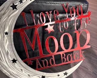 I Love You to the Moon and Back Metal Wall Art