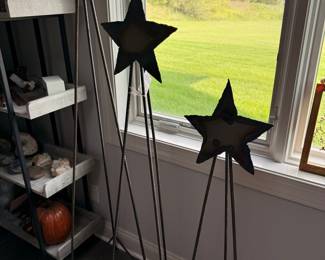 Set of Three Rebar Star Garden Stakes