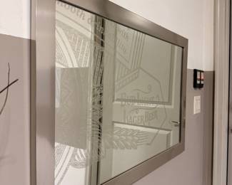 Bud Light Lager Beer Etched Glass Mirror Sign