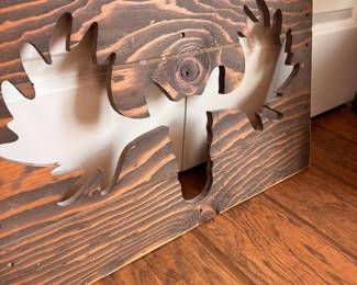 Rustic Cutout Moose Antler Wall Art