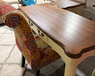 Ethan Allen French Provincial Style Writing Desk and Upholstered Chair