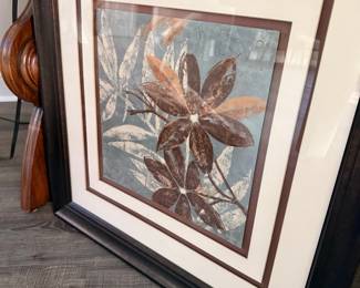 Maria Donovan "Flowers on Denim III" Framed Art Print