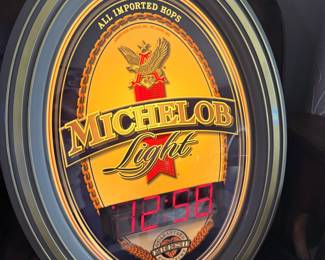 Michelob Light Illuminated Digital Clock Sign