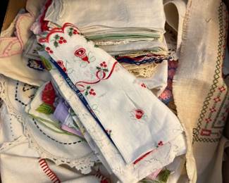 Scores of vintage linens