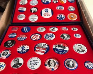 Mint condition vintage political button collection
