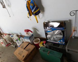 Outdoor/Garage Items: Coleman Stove, Lawn Chemicals, etc.