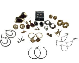 Earrings Gold Silver Stones Studs Hoops