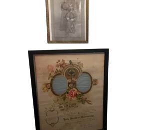 1909 Indiana Wedding Marriage Certificate