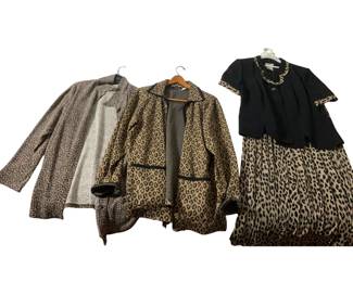 Animal Print Jacket Fleece Dress