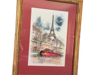 Watercolor Of Paris Eiffel Tower