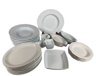 White Dishes Custards Plates