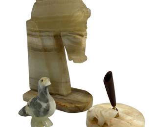 Carved Marble Chess Knight Pen Holder