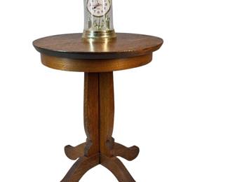 Solid Oak End Table Plant Stand Antique
