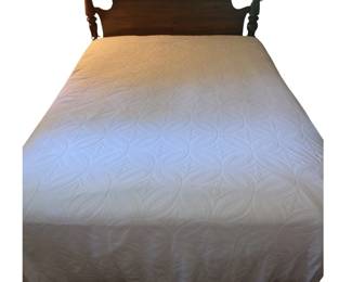 White Chenille Bedspread & Bed