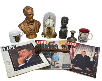 Bust JFK Lincoln Sterling Candle Holder