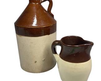 Antique Salt Glaze Brown Tan Jug