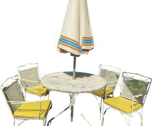 Wrought Iron Mesh Round Patio Table