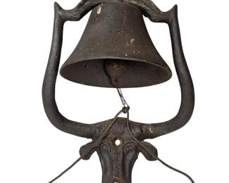 Texas Longhorn Bull School Dinner Bell