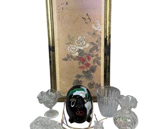 Wall Mask Lily Design Clear Glass