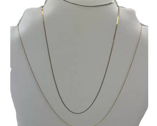 14K Flat Chain Necklaces & Bracelet