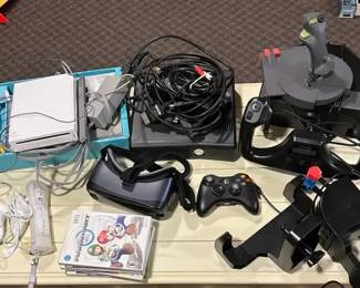 Mixed Video Game Lot Wii, Xbox 360, Logitech Flight Stick