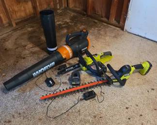 Ryobi And Worx Battery Powered Tools