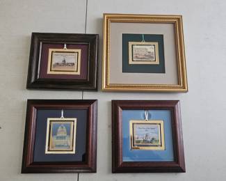 Uniquely framed Washington D.C. Christmas ornaments.