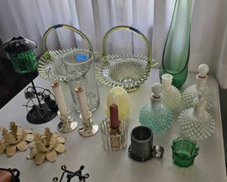 Fenton and Hobnail glass.