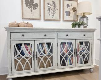 Paxton Pale Grey Sideboard by Crestview Collection -> This item is available for pre-sale on our website: https://www.pureandsimplecarolinas.com/shop