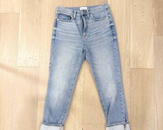 Madewell High-Rise Light-Wash Straight-Leg Jeans Rolled Cuff Hem