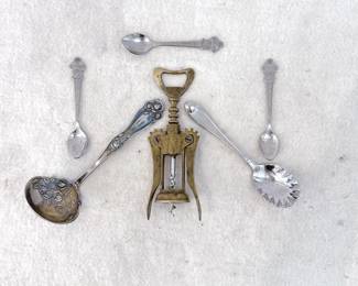 Vintage Italian Solid Brass Rack-and-Pinion Winged Corkscrew and Bottle Opener 