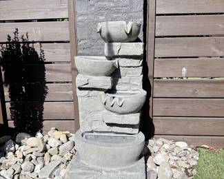 Teamson Home Cascading Stacked Stones Patio Water Fountain