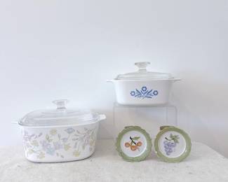 Vintage CorningWare Casserole Dish Pastel Bouquet - Corning Ware Blue Cornflower Casserole Dish