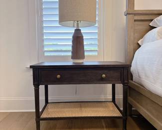 Harbour Cane Ebony Wide Nightstand by Serena & Lily (x2)