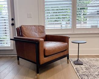 Brown Leather Accent Chair 