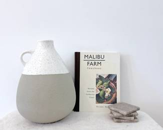 Two-Tone Ceramic Jug Vase - Malibu Farm Cookbook by Helene Henderson - Stone Coasters